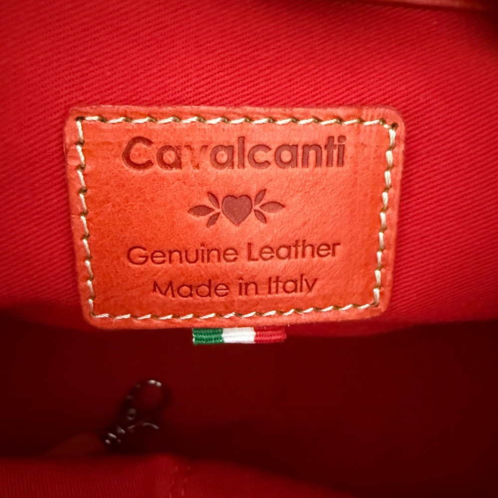 Cavalcanti Red Ombre Italian Leather Satchel Handbag Crossbody Made in Italy NEW - Picture 8 of 11